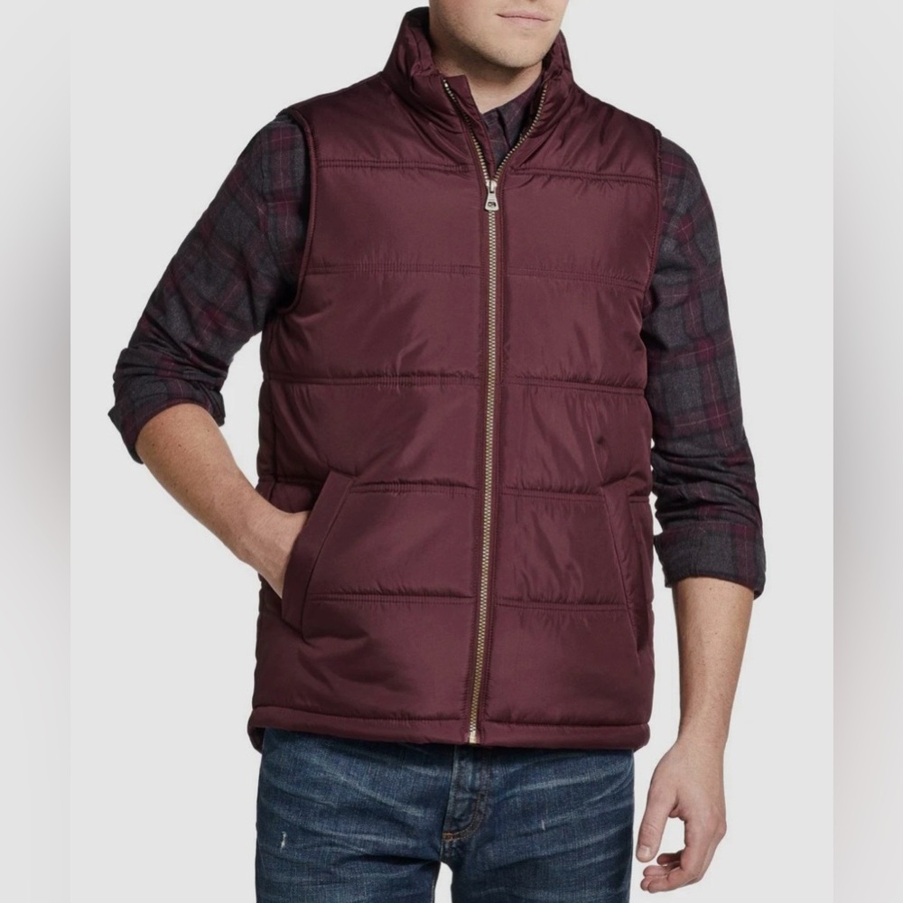 Weatherproof NWT Men's Burgundy/Wine Puffer Insulated Vest X-Large